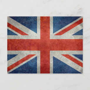 イギリス英国連合ジャック国旗のレトロなスタイルはがき ポストカード