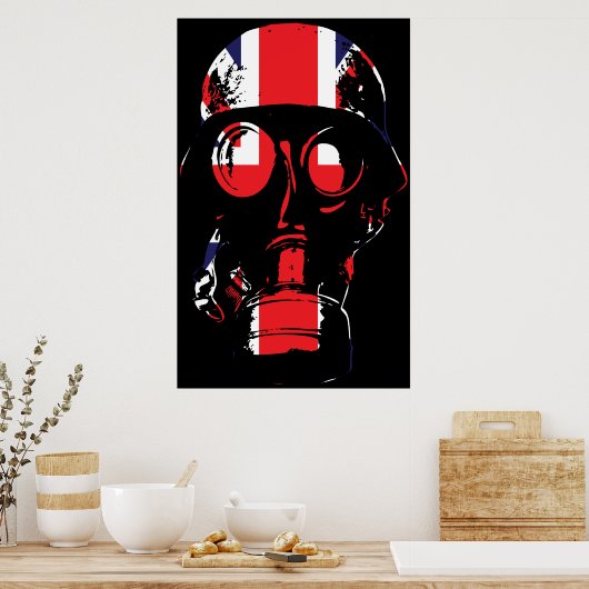 イギリス製ガスマスクポスター ポスター (キッチン)