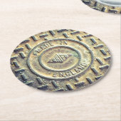 イギリス製 ラウンドペーパーコースター (アングル)