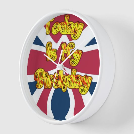 イギリス誕生日ギフトアートプリント 壁時計 (傾斜)
