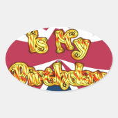 イギリス誕生日ギフトアートプリント 楕円形シール (正面)