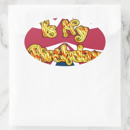 イギリス誕生日ギフトアートプリント 楕円形シール (バッグ)