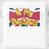 イギリス誕生日ギフトアートプリント 長方形シール (バッグ)