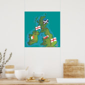 イギリス諸島とアイルランド ポスター (キッチン)