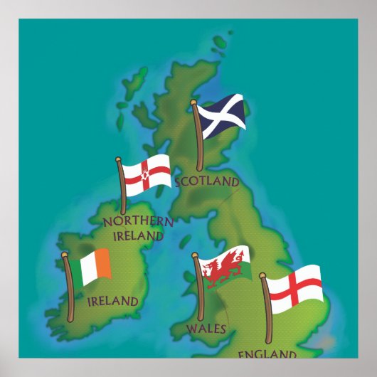 イギリス諸島とアイルランド ポスター (正面)