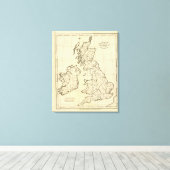 イギリス諸島のアウトライン地図 キャンバスプリント (インサイチュ (ウッドフロア))