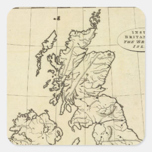 イギリス諸島のアウトライン地図 スクエアシール