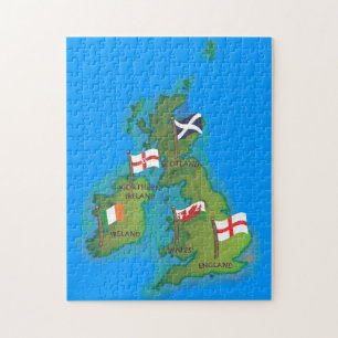 イギリス諸島のカートゥーンマップ ジグソーパズル