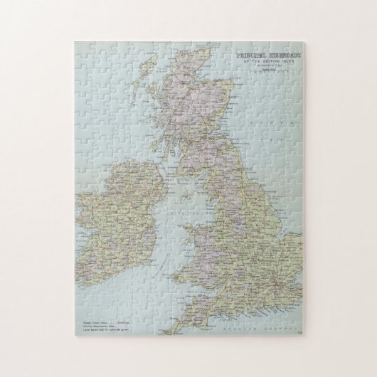 イギリス諸島の主な公道 ジグソーパズル (縦)
