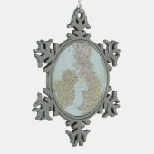 イギリス諸島の主な公道 スノーフレークピューターオーナメント (左)