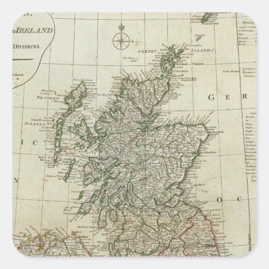 イギリス諸島の全地図 スクエアシール (正面)