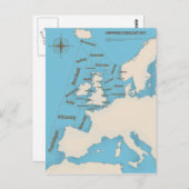 イギリス諸島の出荷予測（カラー） ポストカード (正面/裏面)