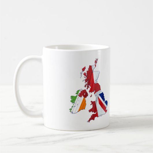 イギリス諸島の地図と国旗のコーヒーマグ コーヒーマグカップ (左)