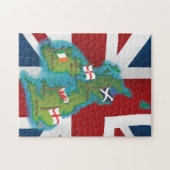 イギリス諸島の地図のキャラクターイラスト ジグソーパズル (横)
