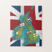 イギリス諸島の地図のキャラクターイラスト ジグソーパズル (縦)