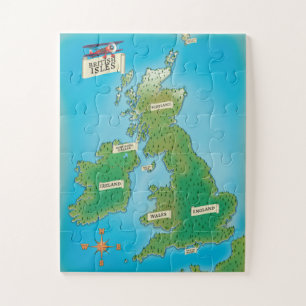 イギリス諸島の地図 ジグソーパズル