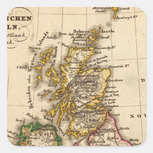 イギリス諸島の地図 スクエアシール (正面)