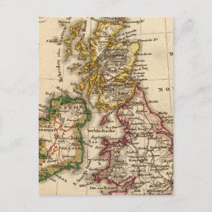イギリス諸島の地図 ポストカード