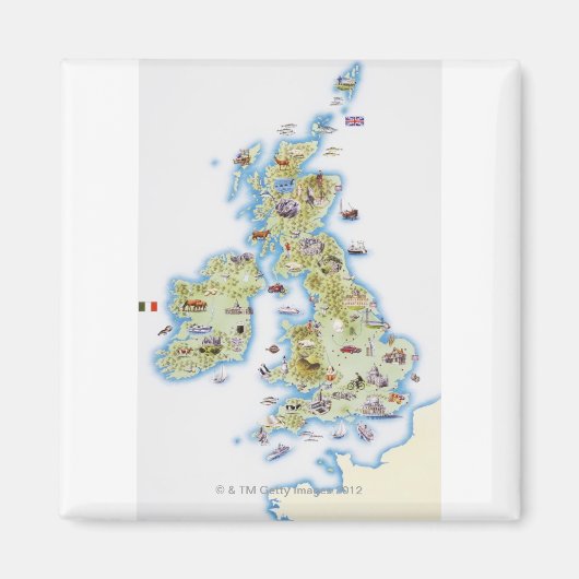 イギリス諸島の地図 マグネット (正面)