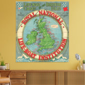 イギリス諸島の地図 – ライフボート図 キャンバスプリント (インサイチュ (リビング))