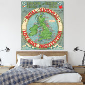 イギリス諸島の地図 – ライフボート図 キャンバスプリント (インサイチュ (寝室))