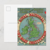 イギリス諸島の地図 – ライフボート図 ポストカード (正面/裏面)