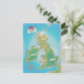 イギリス諸島の地図(ヴィンテージ版) ポストカード (スタンド正面)