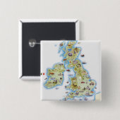 イギリス諸島の地図 缶バッジ (正面&裏面)