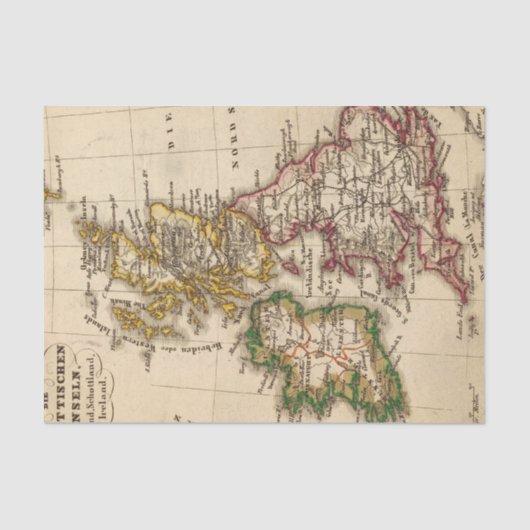 イギリス諸島の地図 薄葉紙 (正面)