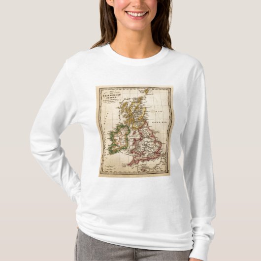 イギリス諸島の地図 Tシャツ (正面)