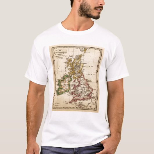 イギリス諸島の地図 Tシャツ (正面)