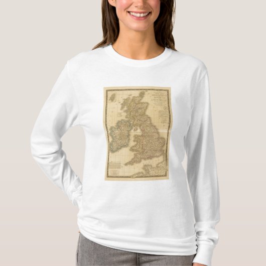 イギリス諸島の地図 Tシャツ (正面)
