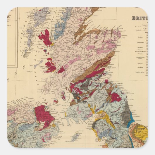 イギリス諸島の地質図 スクエアシール (正面)