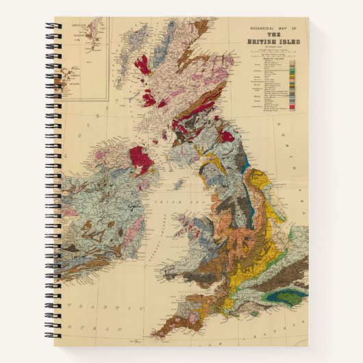 イギリス諸島の地質図 ノートブック (正面)