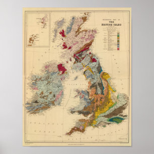 イギリス諸島の地質図 ポスター