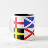 イギリス諸島の守護聖人はマグを交差させます ツートーンマグカップ (正面左)