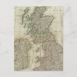 イギリス諸島の完全な地図 ポストカード