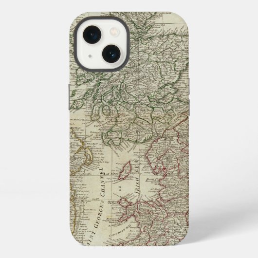 イギリス諸島の完全な地図 iPhoneケース (裏面)