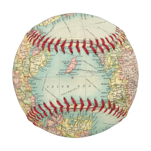 イギリス諸島の政治地図 野球ボール (正面)