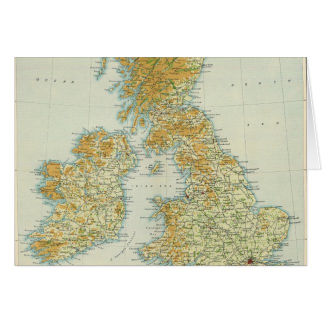 イギリス諸島の植生と気候マップ (正面横)