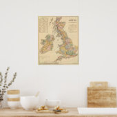 イギリス諸島の水路図 ポスター (キッチン)