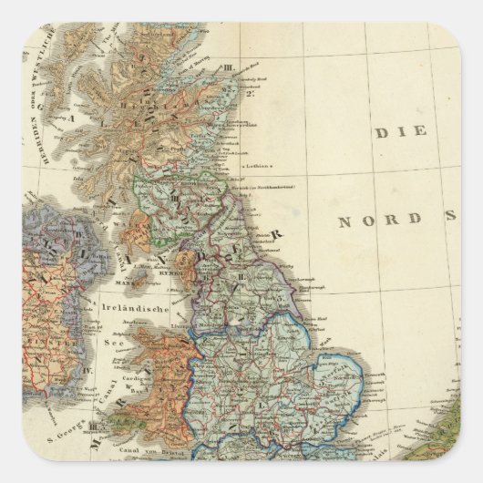 イギリス諸島の言語地図 スクエアシール (正面)