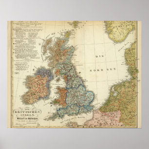 イギリス諸島の言語地図 ポスター