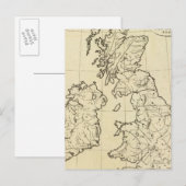 イギリス諸島の輪郭地図 ポストカード (正面/裏面)