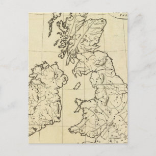 イギリス諸島の輪郭地図 ポストカード