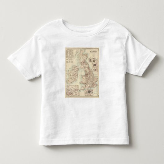 イギリス諸島の鉄道の地図 トドラーTシャツ (正面)