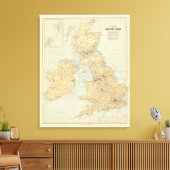 イギリス諸島の鉄道地図 キャンバスプリント (インサイチュ (リビング))