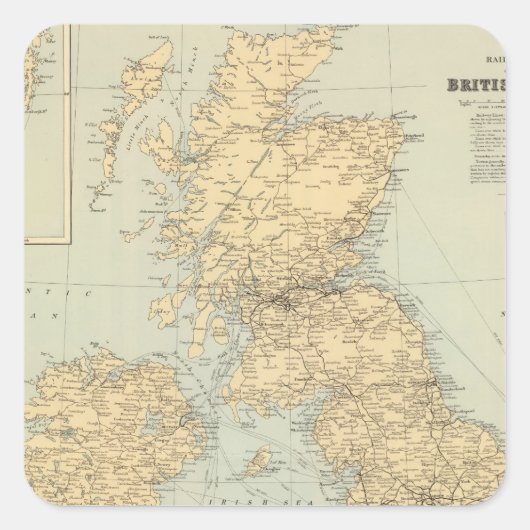 イギリス諸島の鉄道地図 スクエアシール (正面)