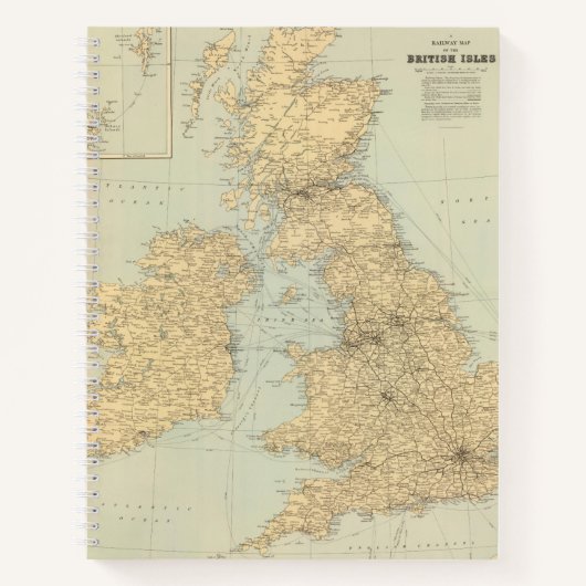 イギリス諸島の鉄道地図 ノートブック (正面)