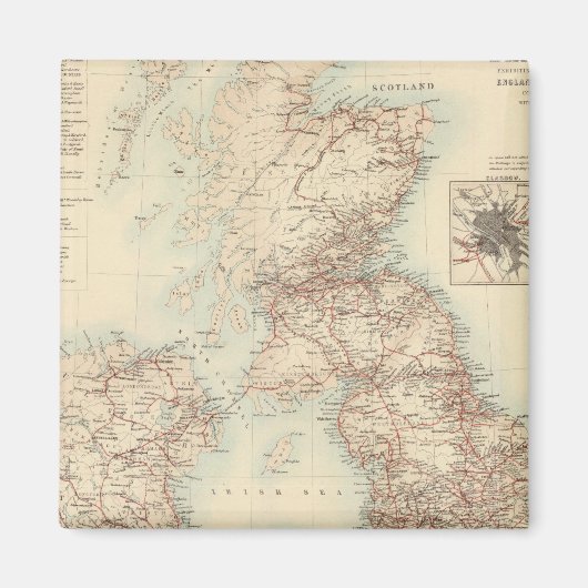 イギリス諸島の鉄道地図 マグネット (正面)